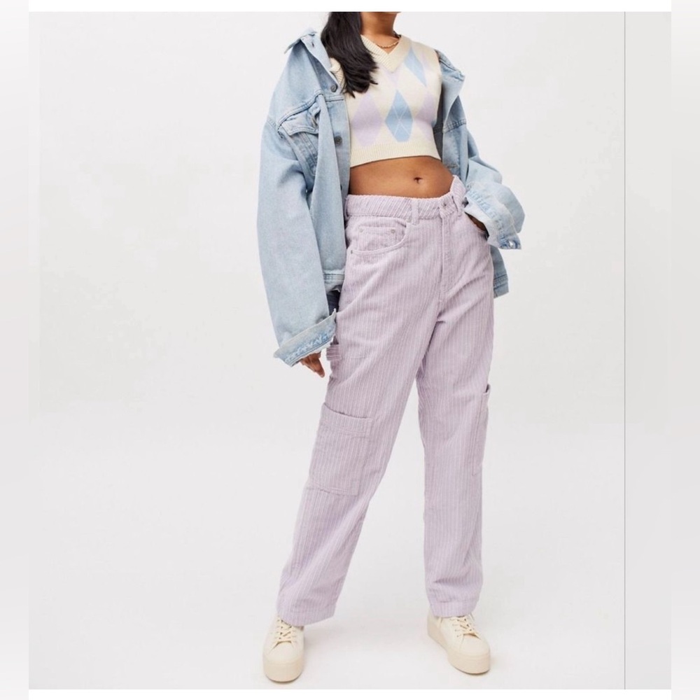 Ragged Lilac Corduroy Pants size 26 Y2K Skater vibes Streetwear Straight‎ leg